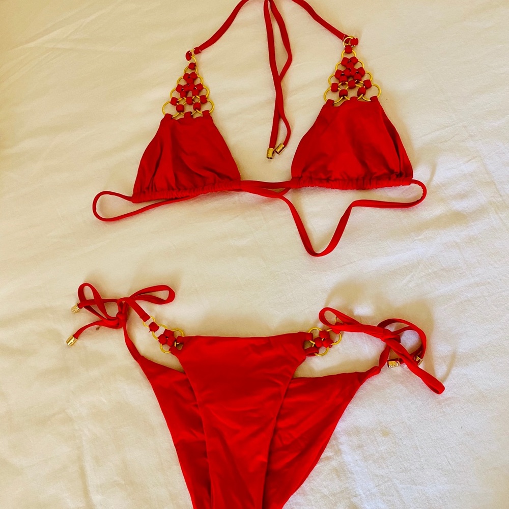 Gorgeous Pink and Gold Beach Bunny Bikini